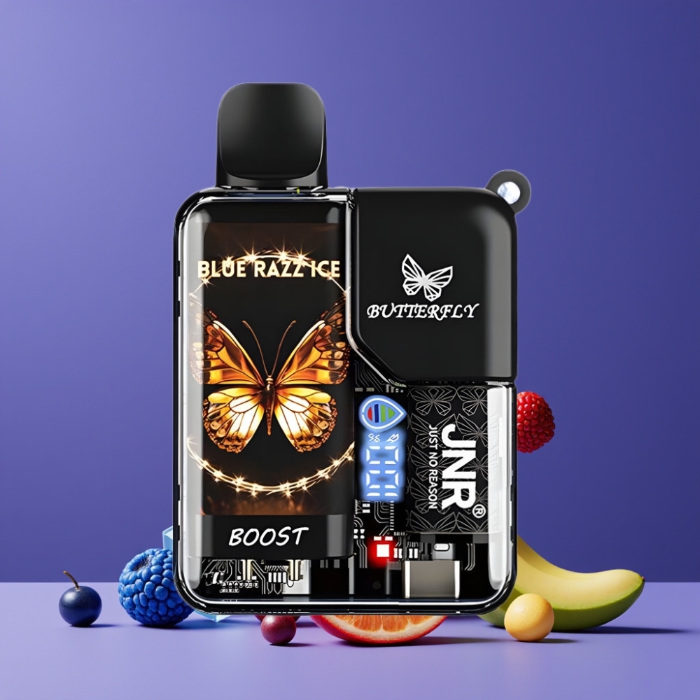 JNR Butterfly 8500 パフ ブルーレズアイス ジャパン まとめ買い 1200mAh 15ml 1.0ohm メッシュコイル