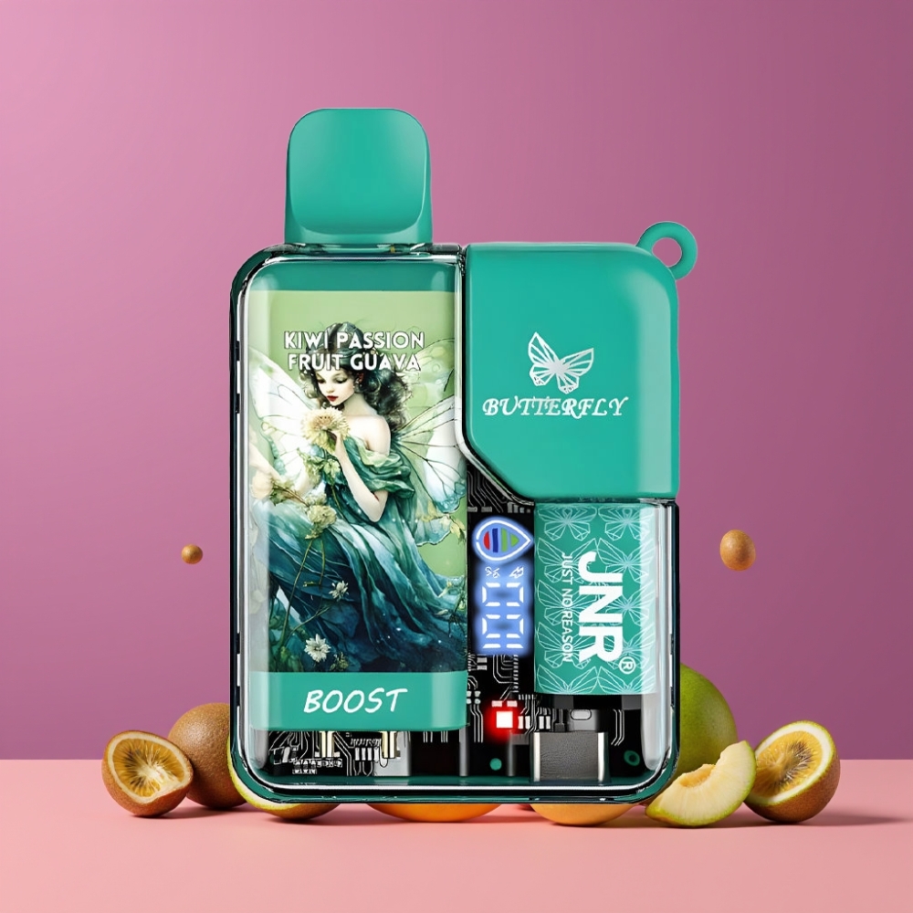 JNR Butterfly 8500パフ キウイパッションフルーツグアバ ジャパン まとめ買い 1200mAh 15ml 1.0ohmメッシュ