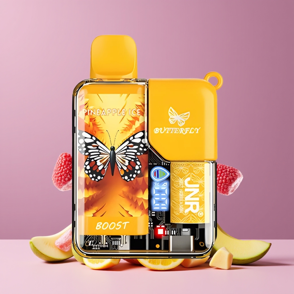 JNR Butterfly 8500パイナップルアイス ジャパン まとめ買い 1200mAh 15ml 1.0ohm メッシュコイル デジタルディスプレイ