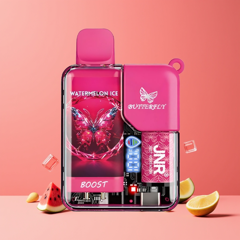JNR Butterfly 8500パフ スイカアイス ジャパン まとめ買い 1200mAh 15ml 1.0ohm メッシュ デジタルディスプレイ