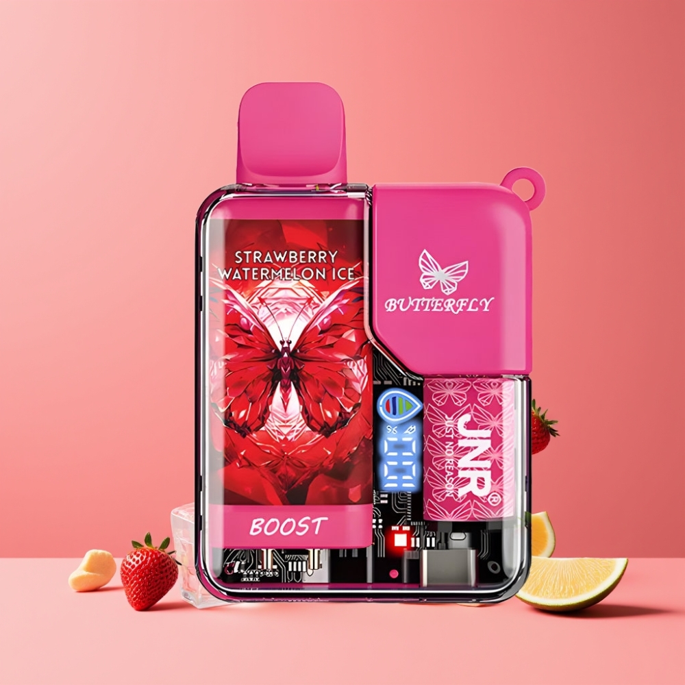JNR Butterfly 8500 ストロベリー スイカ アイス ジャパン まとめ買い 15ml 1.0ohm メッシュコイル デジタルディスプレイ