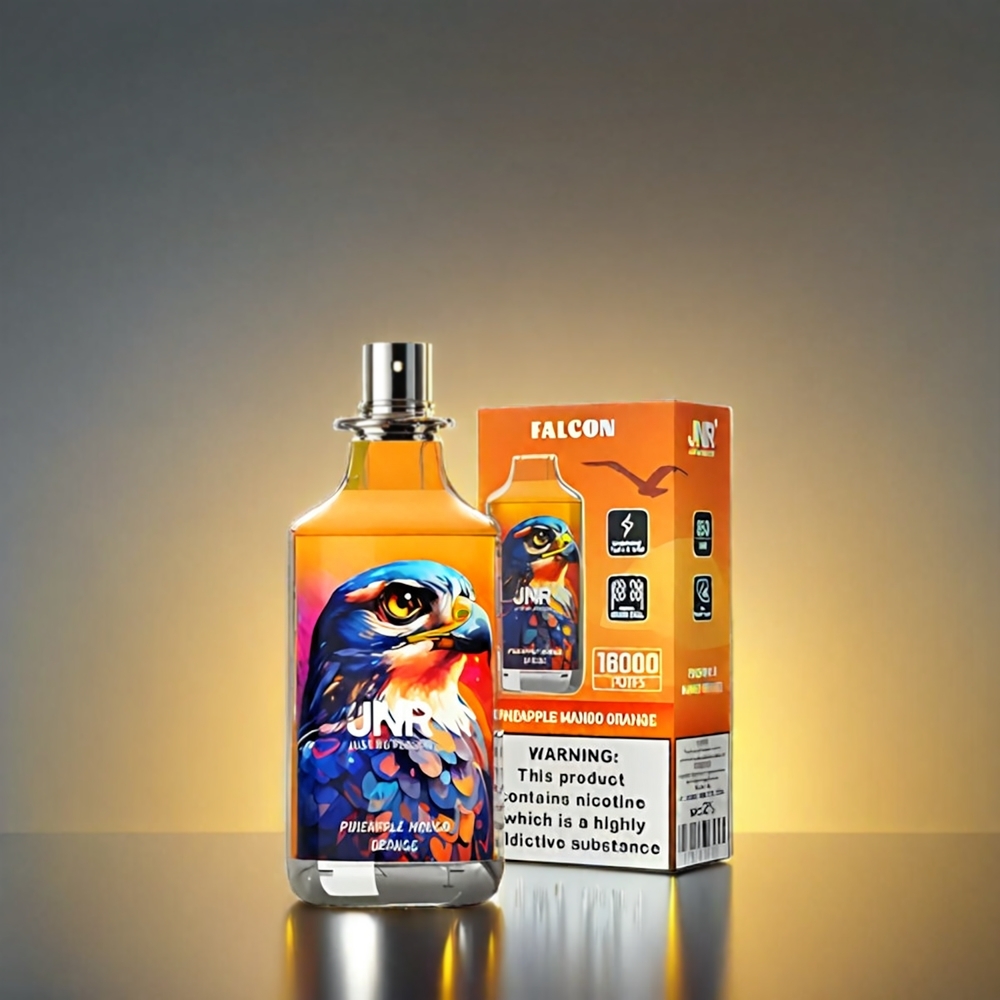 JNR Falcon 16000 Puffs 850mAh 22ml デュアルメッシュコイル パイナップルマンゴーオレンジ ジャパン まとめ買い