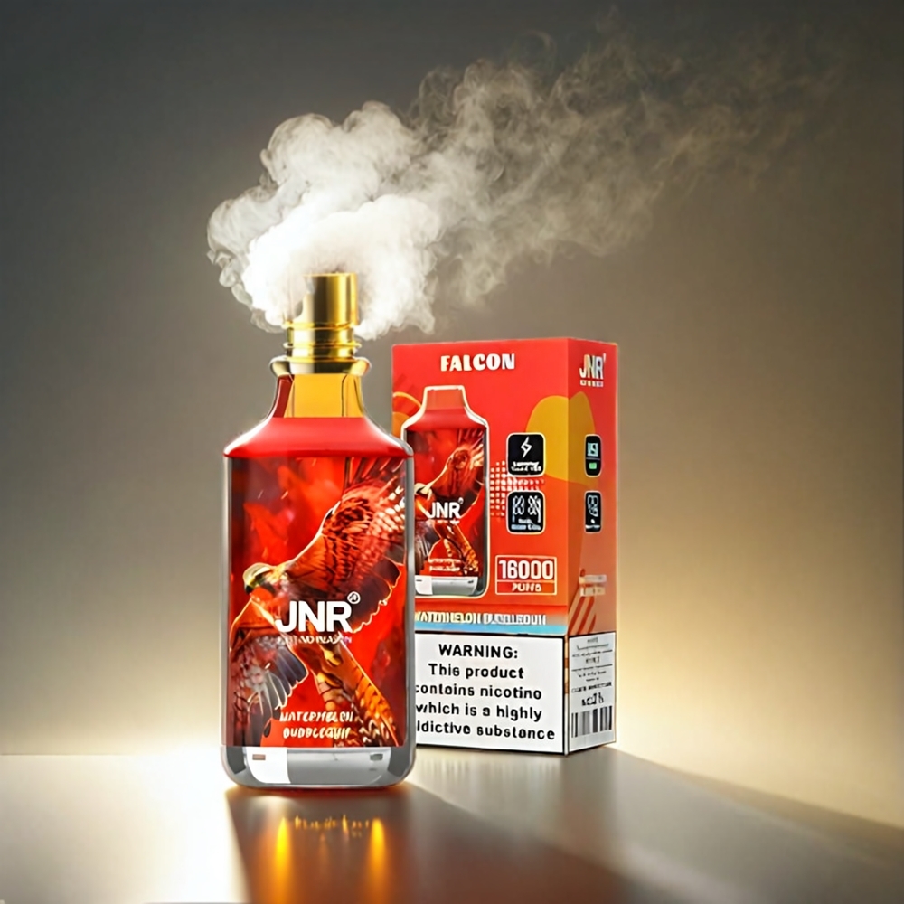 JNR Falcon 16000 Puffs 850mAh 22ml デュアルメッシュコイル ウォーターメロンバブルガム ジャパン まとめ買い