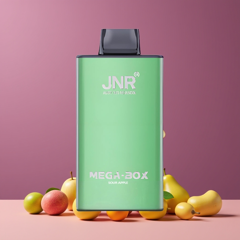 JNR Mega Box 25000 パフ サワーアップル ジャパン まとめ買い 30ml 850mAh デュアルメッシュコイル