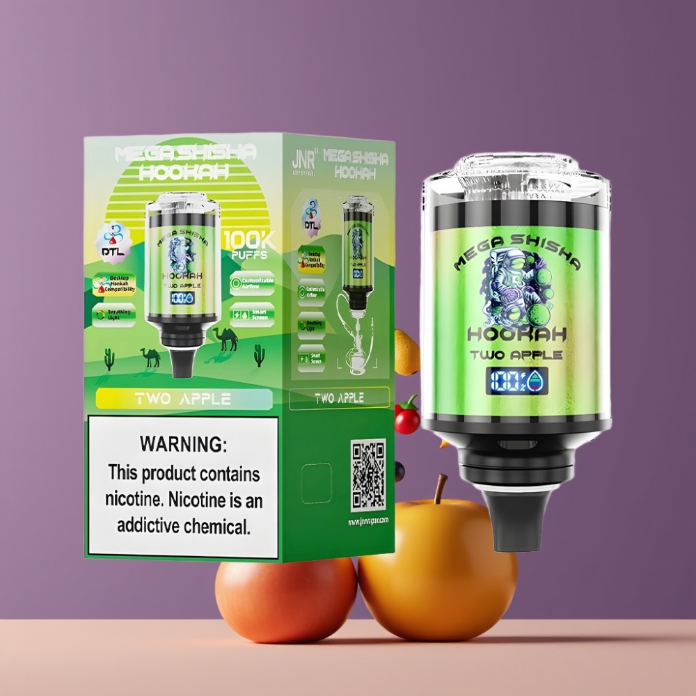 JNR Mega Shisha Hookah 100K デスクトップ互換 2アップル ジャパン まとめ買い 70.2mm 100000プッフ 60ml 2200mAh