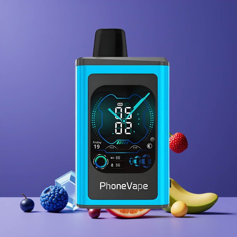 JNR PhoneVape 30000パフ ブルーレズアイス ジャパン まとめ買い 850mAh ターボモード フルディスプレイ
