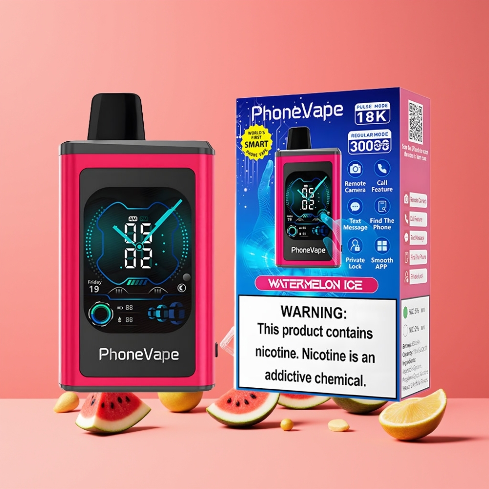 JNR PhoneVape 30000パフ スイカアイス ジャパン まとめ買い 850mAh Type-C ターボモード フルディスプレイ