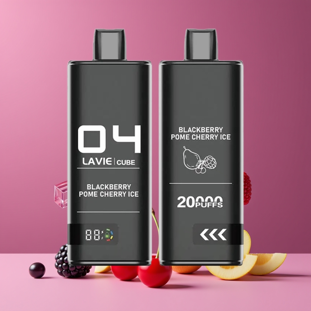 Lavie Cube 20000パフ ブラックベリーポメチェリーアイス ジャパン まとめ買い 28ML TypeC