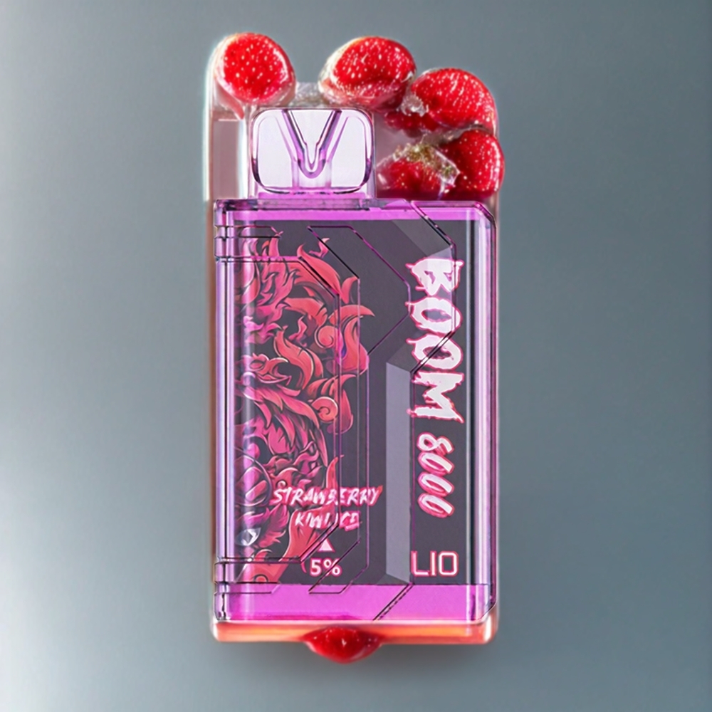 LIO BOOM PRO 8000パフ ストロベリーキウイアイス ジャパン まとめ買い 15ml 5% メッシュコイル