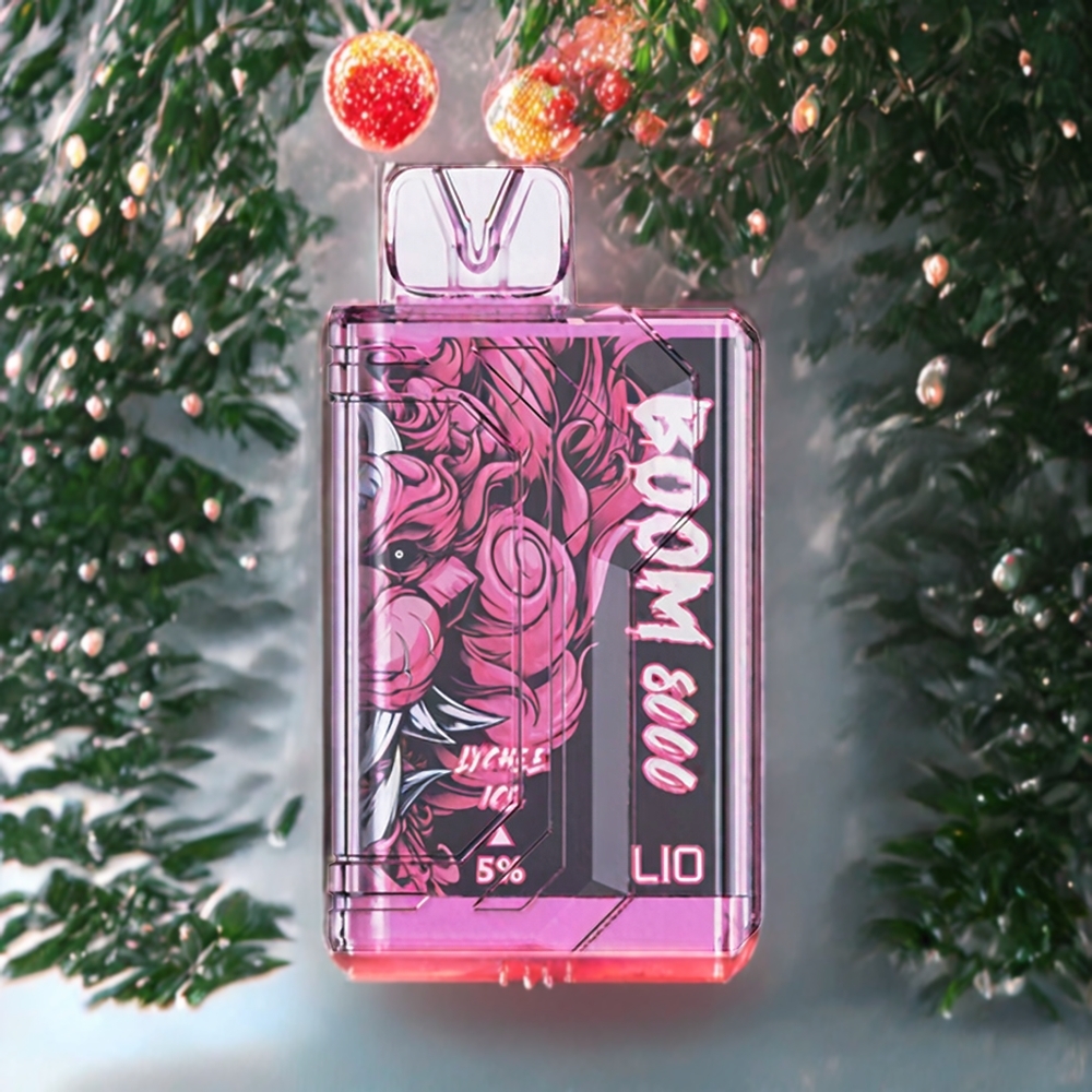 LIO BOOM PRO 8000パフ ライチアイス ジャパン まとめ買い 15ml 5% メッシュコイル タイプC充電