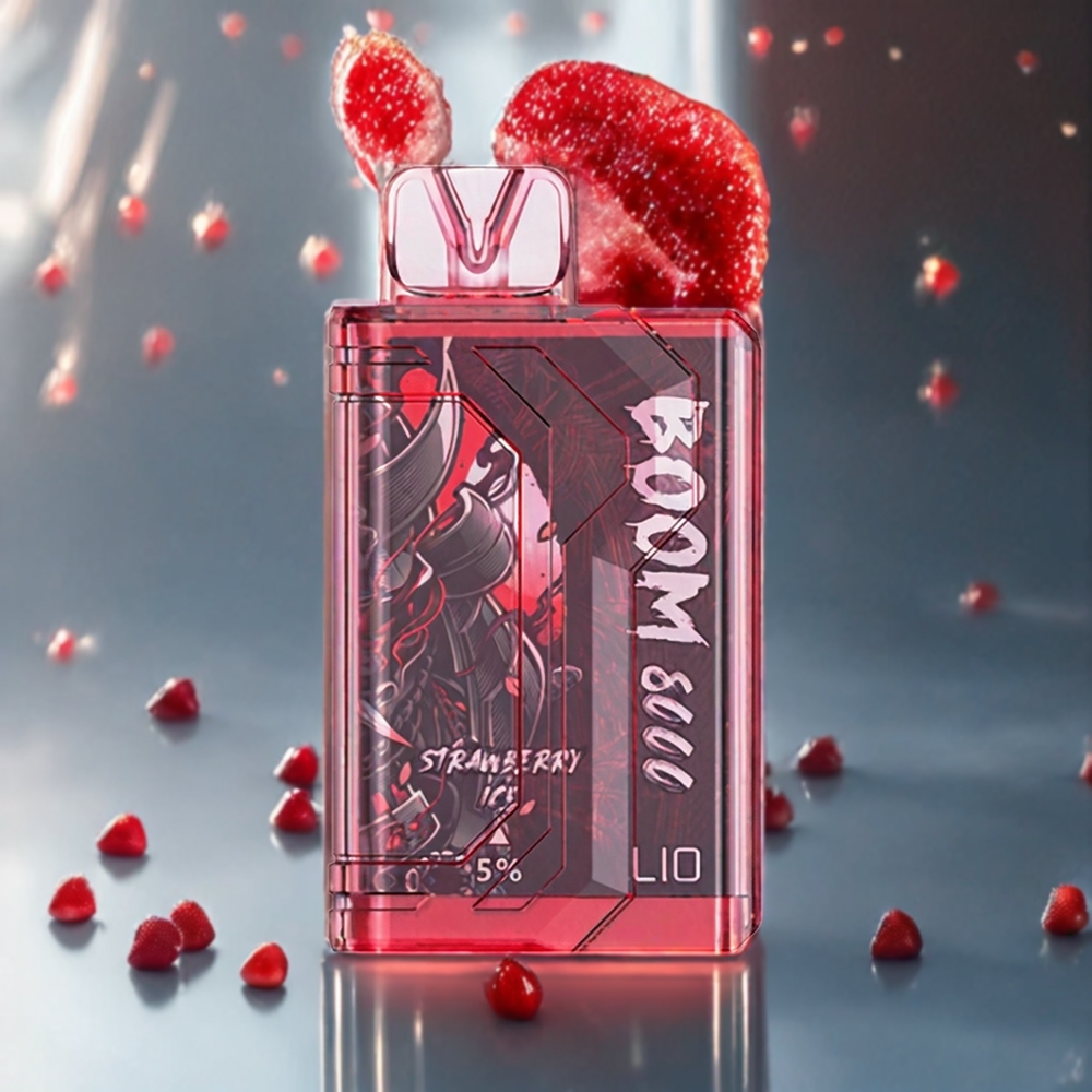 LIO BOOM PRO 8000パフ ストロベリーアイス ジャパン まとめ買い 650mAh 15ml 5%