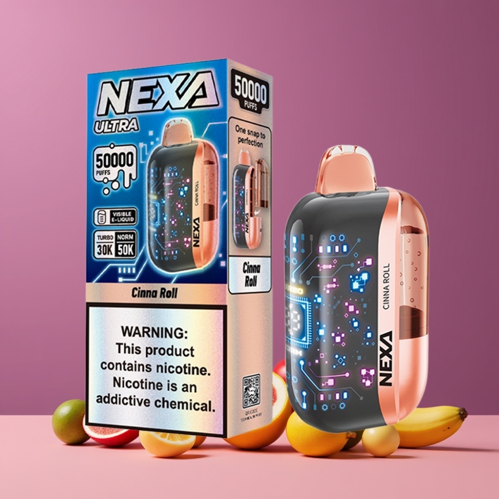 NEXA Ultra 50000パフ シナモンロール ジャパン まとめ買い 20ml 800mah 5% 0.9ohm デュアルメッシュ 3D曲面スクリーン Type-C