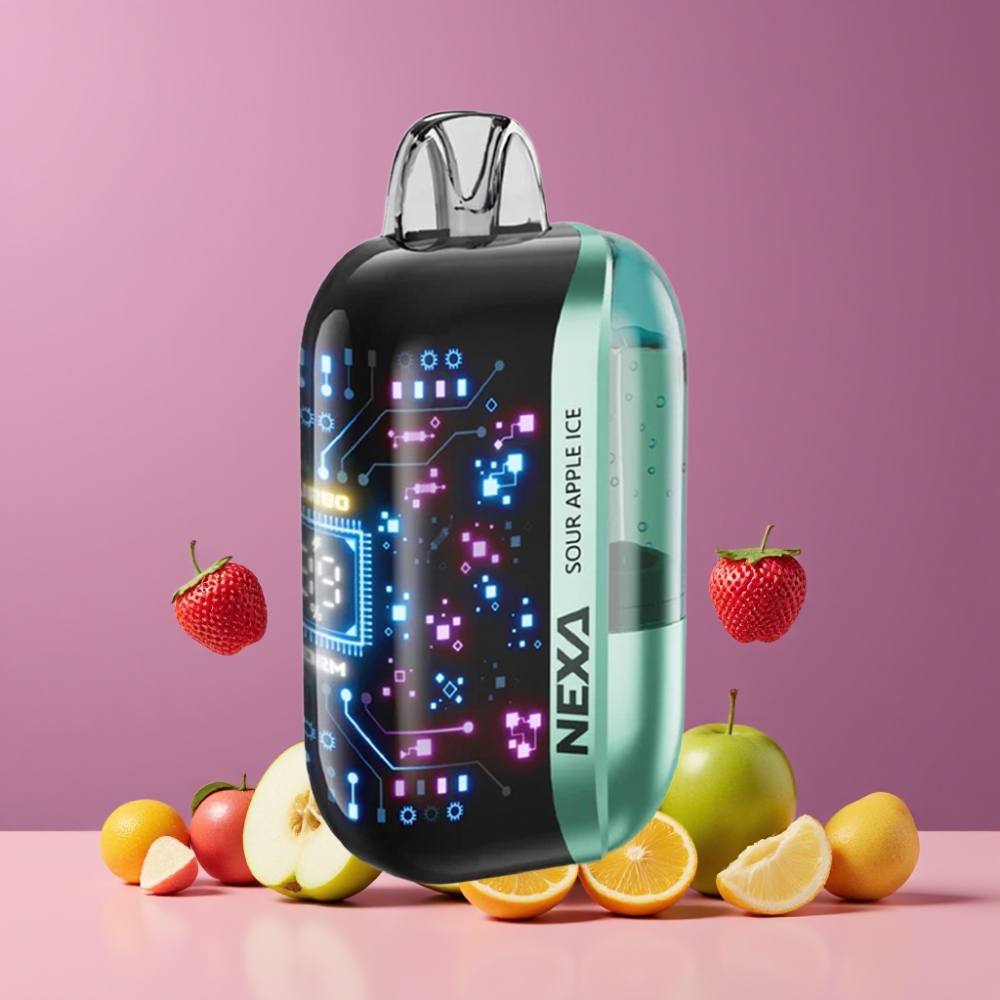 NEXA Ultra 50000パフ サワーアップルアイス ジャパン まとめ買い 20ml 800mah 5% 0.9ohm デュアルメッシュ 3D曲面スクリーン Type-C充電