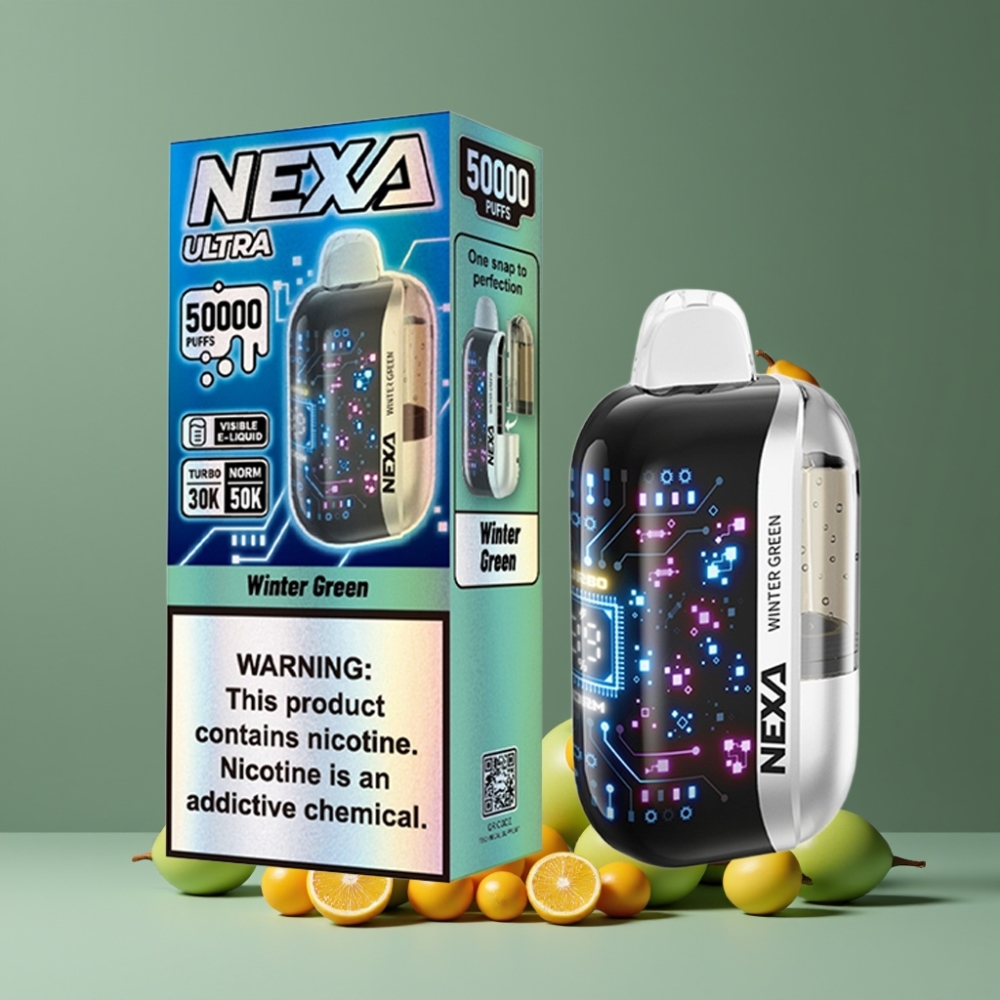 NEXA Ultra 50000 ウィンターグリーン ジャパン まとめ買い 20ml 800mah 5% 0.9ohm 3D曲面スクリーン Type-C
