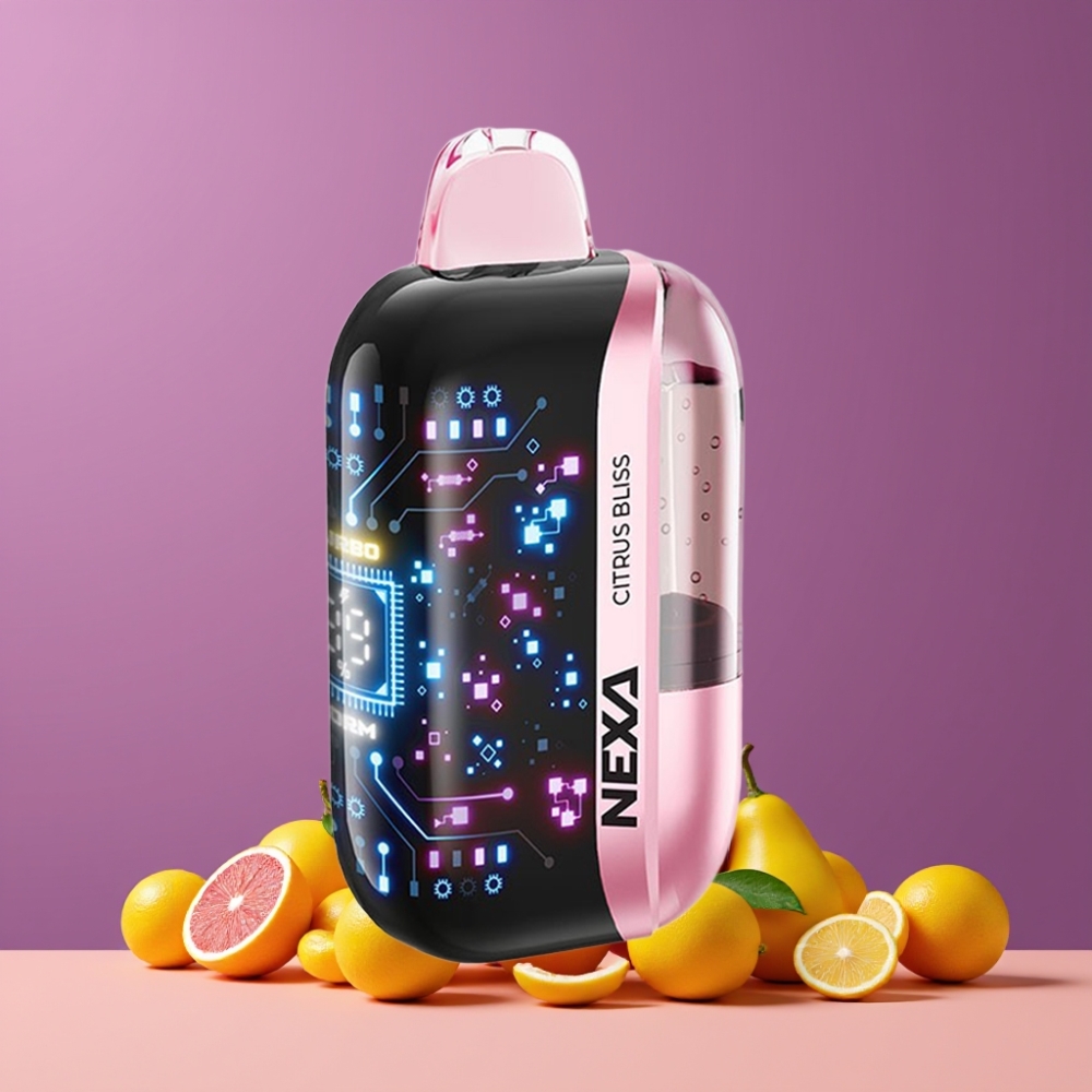 NEXA Ultra 50000パフ シトラスブリス ジャパン まとめ買い 20ml 800mah 5% 0.9ohm デュアルメッシュコイル 3D曲面スクリーン Type-c充電
