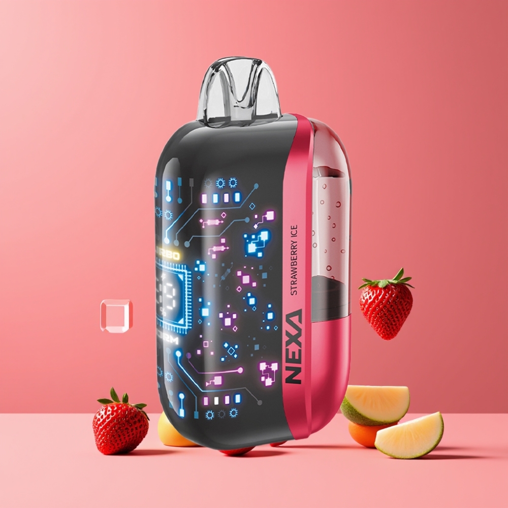 NEXA Ultra 50000 ストロベリーアイス ジャパン まとめ買い 20ml 800mah 5% 0.9ohm デュアルメッシュ 3D曲面スクリーン Type-c