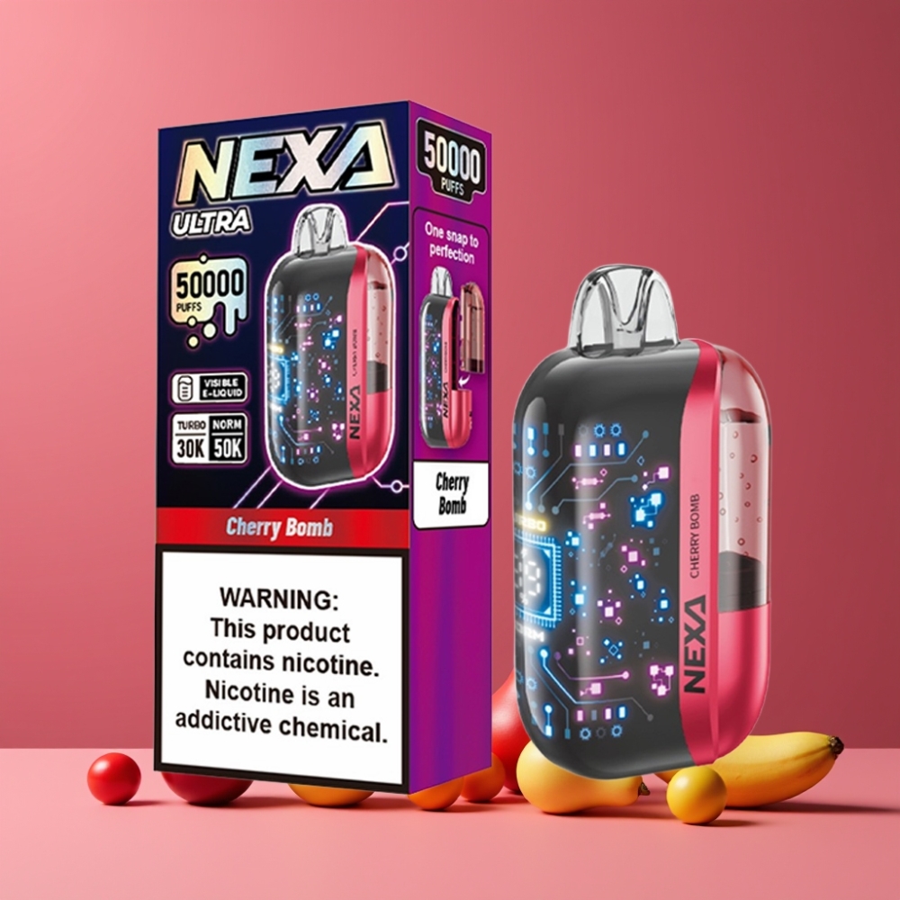 NEXA Ultra 50000 チェリーボンプ ジャパン まとめ買い 20ml 800mah 5% 0.9ohm 3d曲面画面 Type-c充電