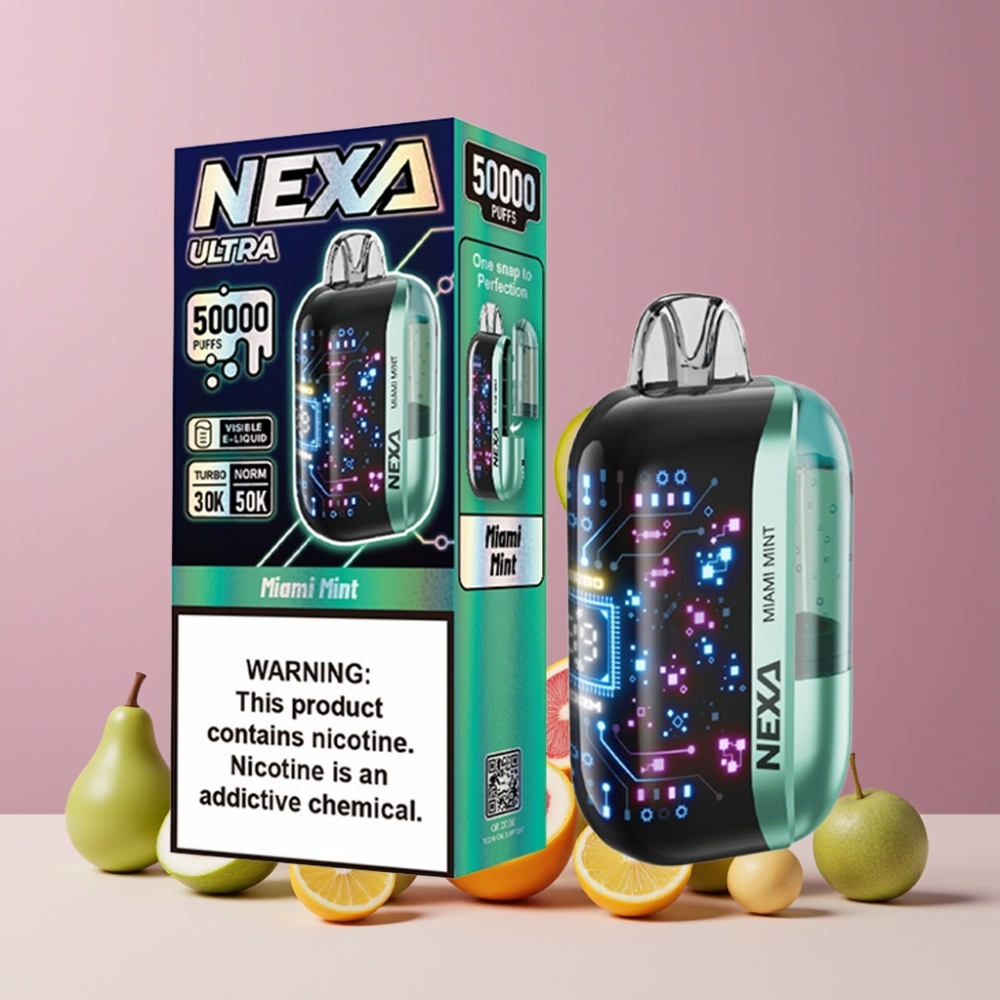 NEXA Ultra 50000 マイアミミント ジャパン まとめ買い 20ml 800mah 5% 0.9ohm 3d画面 Type-c