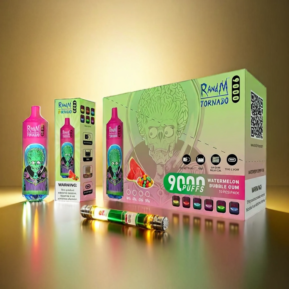 Fumot RandM Tornado 9000 Puffs 850mAh 18mL メッシュコイル スイカバブルガム ジャパン まとめ買い