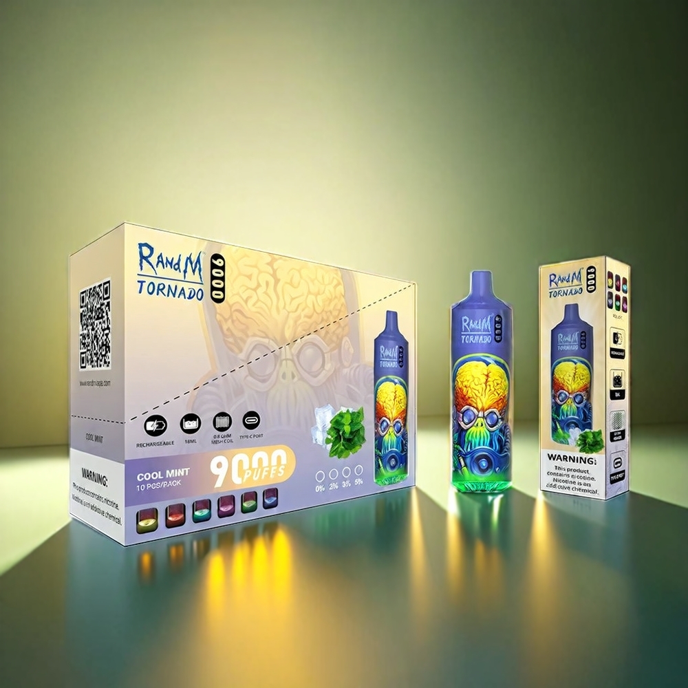 Fumot RandM Tornado 9000 Puffs 850mAh 18mL Mesh クールミント ジャパン まとめ買い
