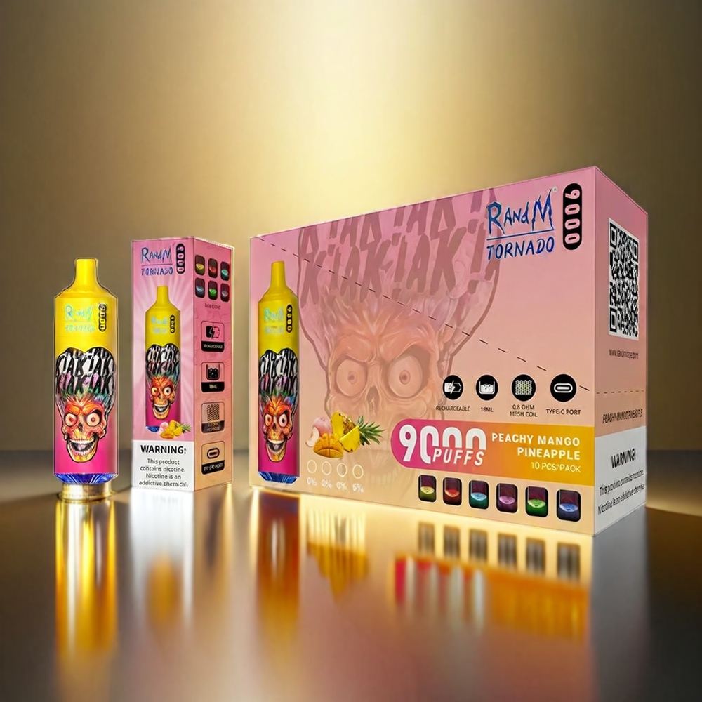 Fumot RandM Tornado 9000 Puffs 850mAh 18mL メッシュコイル ピーチマンゴーパイン ジャパン まとめ買い