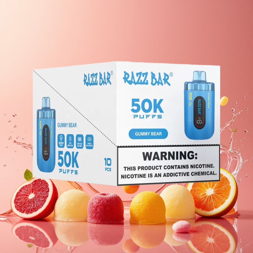 Razz Bar 50K グミベア 1.0Ohm 650mAh Type-C 2% ジャパン まとめ買い