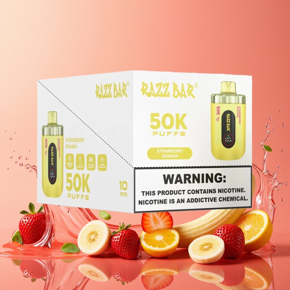 Razz Bar 50K ストロベリーバナナ ジャパン まとめ買い 1.0Ohm 650mAh Type-C 2%