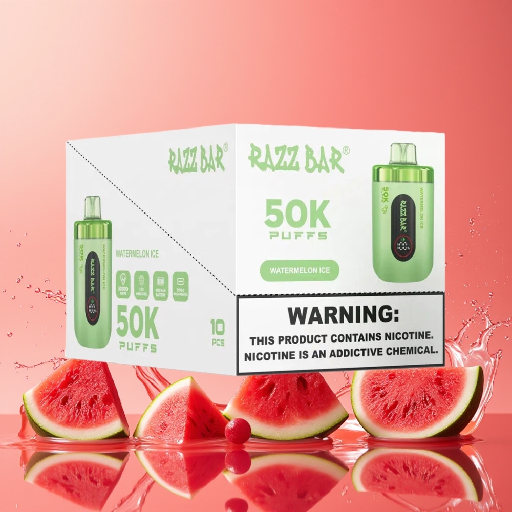 Razz Bar 50K スイカアイス ジャパン まとめ買い 1.0Ohm 650mAh Type-C