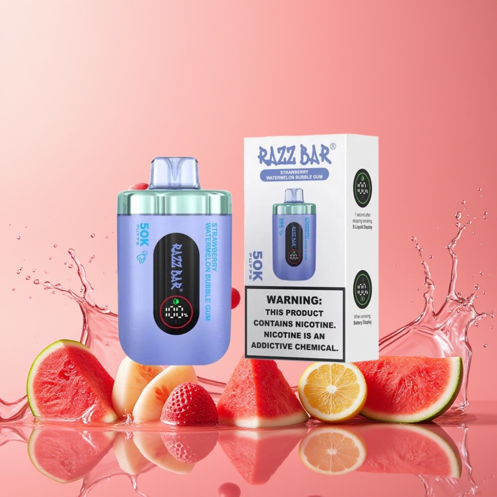 Razz Bar 50K Puffs いちごスイカバブルガム ジャパン まとめ買い Type-C 2%ニコチン 650mAh