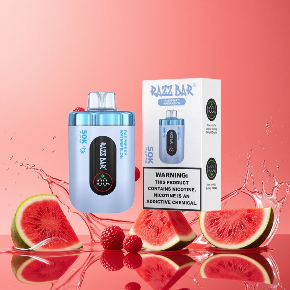 Razz Bar 50K Puffs ラズベリーウォーターメロン ジャパン まとめ買い Type-C リチャージャブル 2% ニコチン