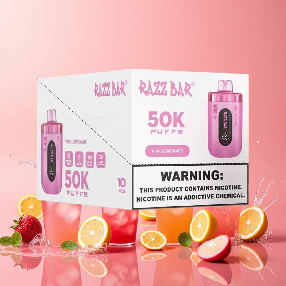 Razz Bar 50K ピンクレモネード ジャパン まとめ買い Type-C 650mAh 2%