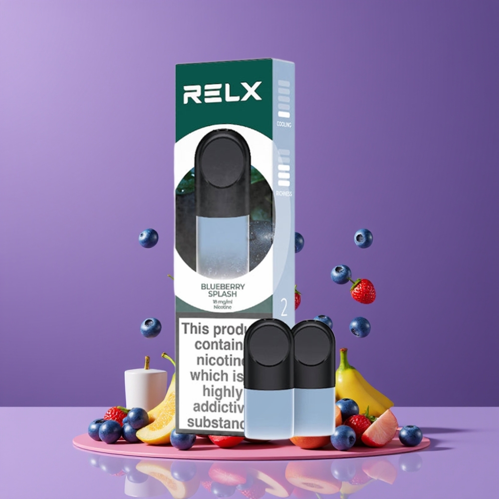 RELX Pod Pro 1口 ブルーベリースプラッシュ ジャパン まとめ買い 1.8% 1.9ml 快適温度 最適ドロー抵抗