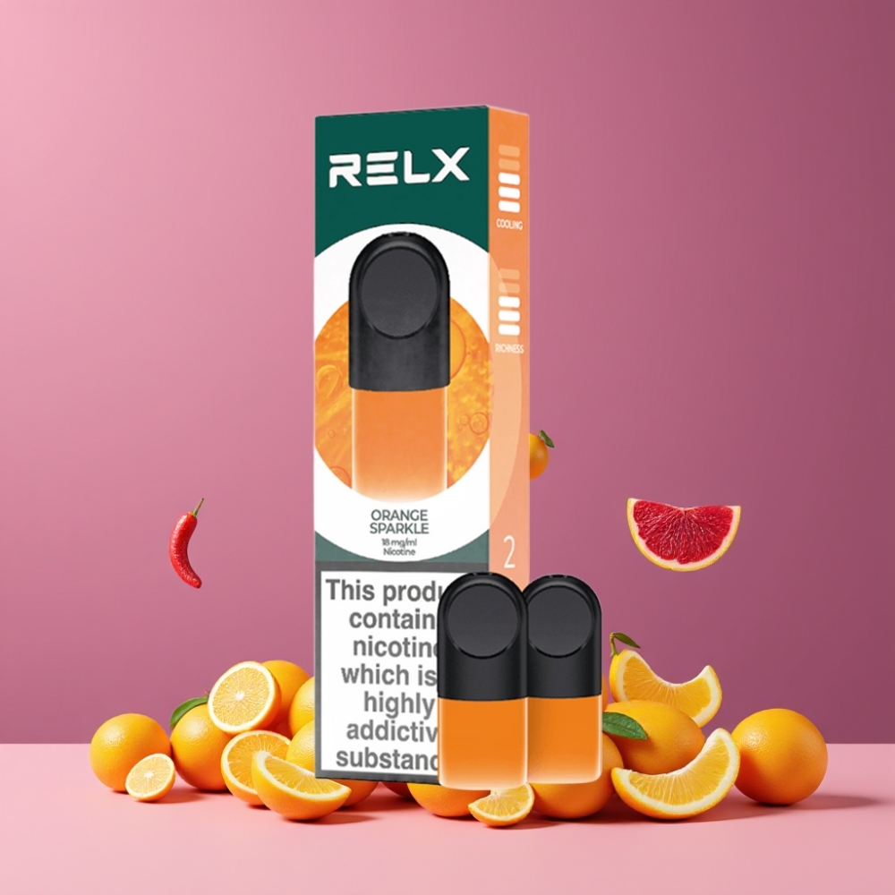 RELX Pod Pro 1.8% オレンジスパークル ジャパン まとめ買い 快適温度 最適な吸引力 リッチな蒸気