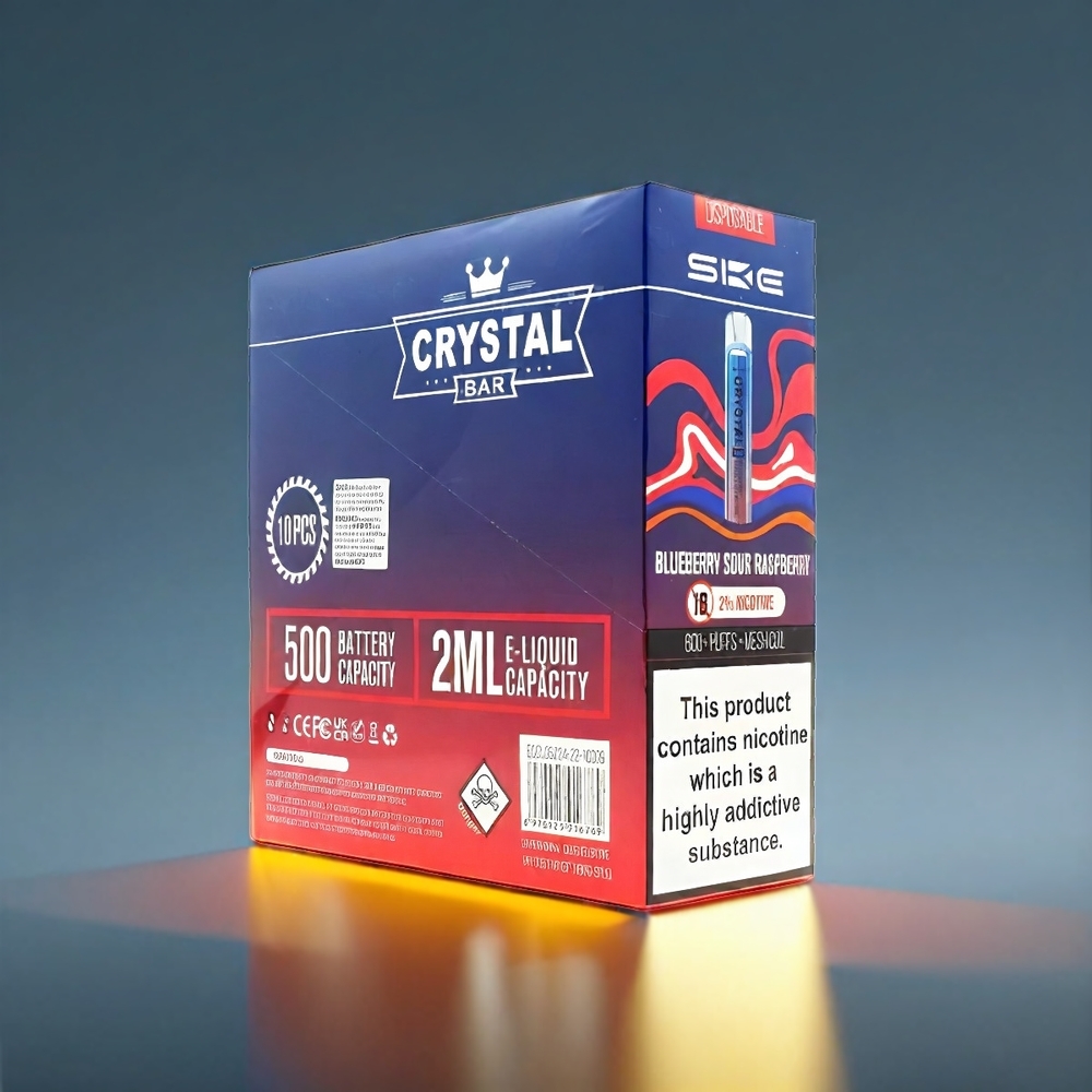 SKE Crystal BAR 600 2.0ml 600 Puffs 3.6V ブルーサワーラズベリー ジャパン まとめ買い