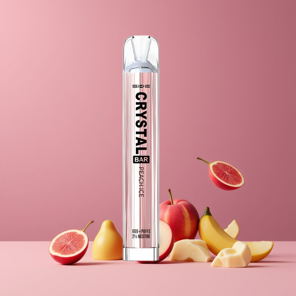 SKE Crystal Bar 600 パフ ピーチアイス ジャパン まとめ買い 2.0ml メッシュコイル 3.6V