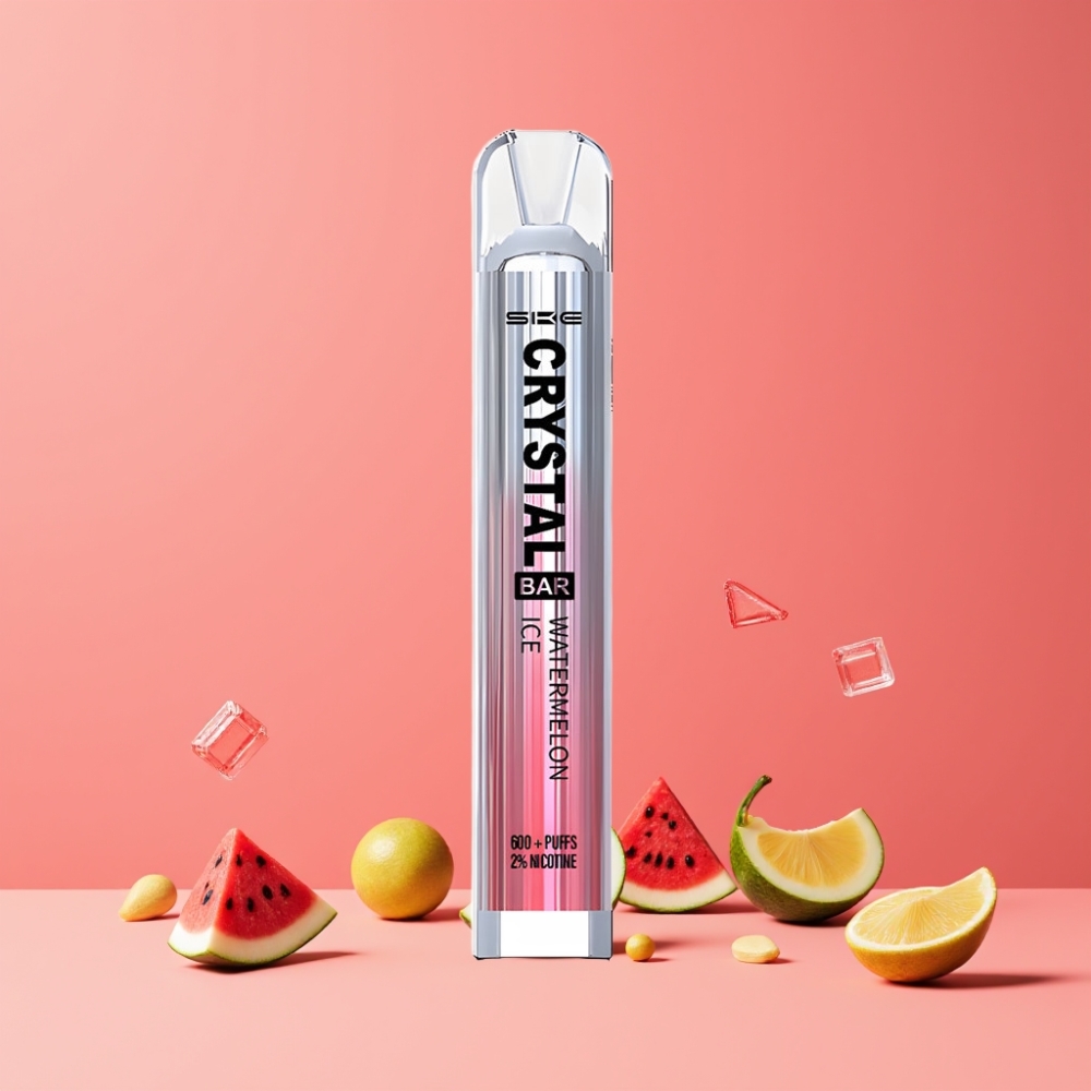 SKE Crystal Bar 600パフス スイカアイス ジャパン まとめ買い メッシュコイル 2.0ml 500mAh