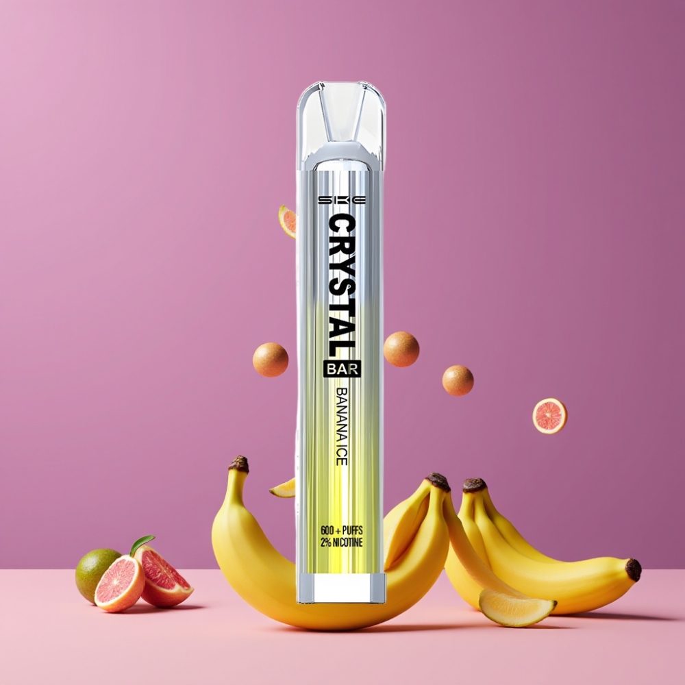 SKE Crystal Bar 600パフ バナナアイス ジャパン まとめ買い 2.0ml メッシュコイル