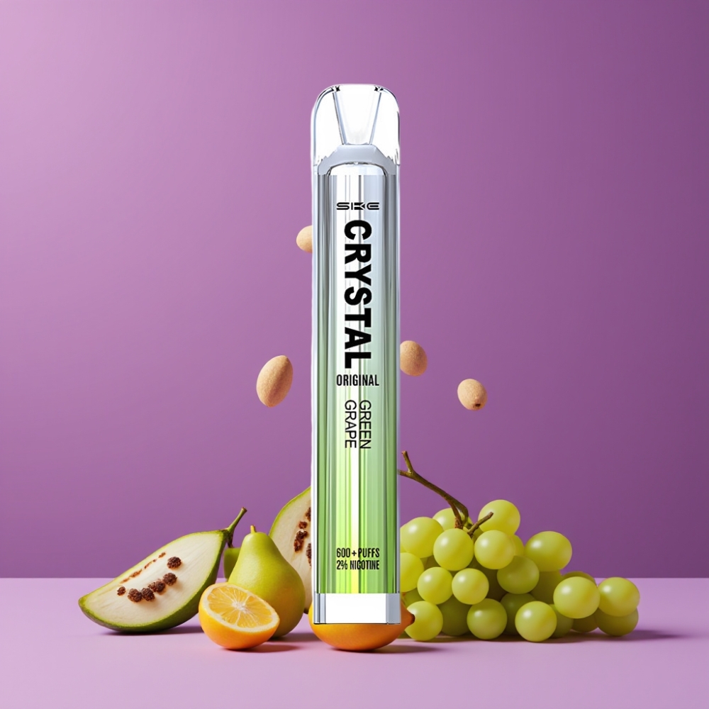 SKE Crystal Bar 600パフ グリーングレープ ジャパン まとめ買い メッシュコイル 2.0ml