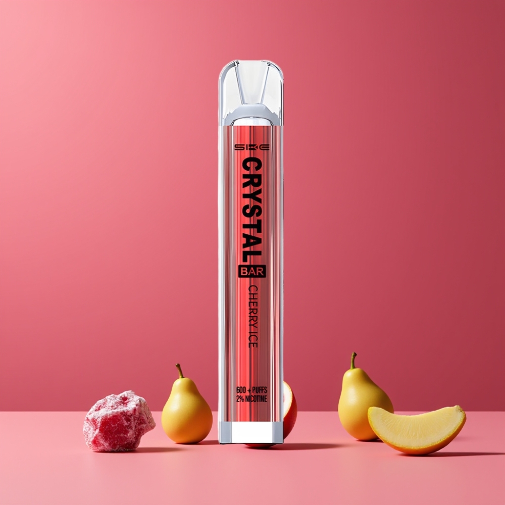 SKE Crystal Bar 600 パフ チェリーアイス ジャパン まとめ買い 2% 2.0ml メッシュコイル