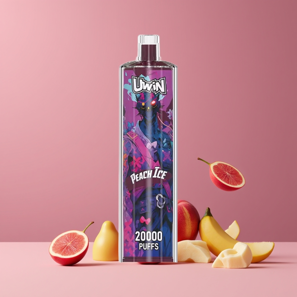 Uwin Shisha Hookah Crystal 20000パフ ピーチアイス ジャパン まとめ買い 22ml 650mAh Type-C メッシュコイル DTL
