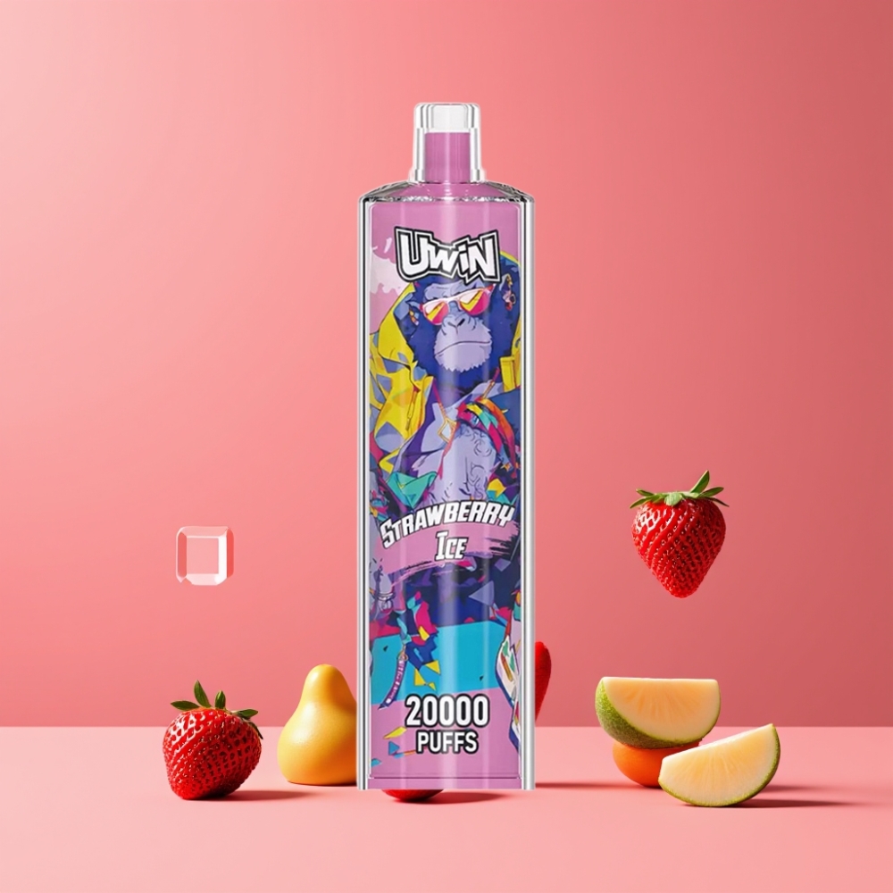 Uwin Shisha Hookah Crystal 20000パフ ストロベリーアイス ジャパン まとめ買い 22ml 650mAh Type-C Meshコイル