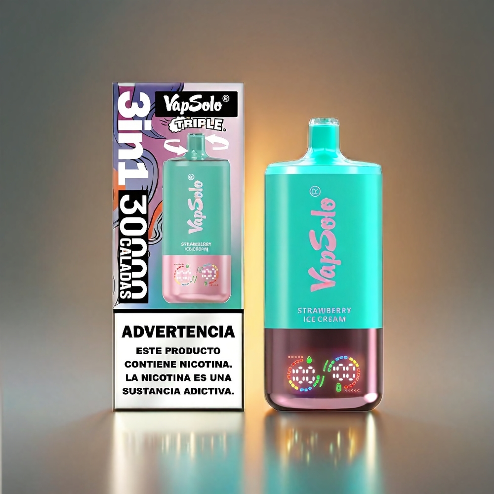 VapSolo Tripe 40ml 3タンク Type-C ストロベリーアイスクリーム ジャパン まとめ買い