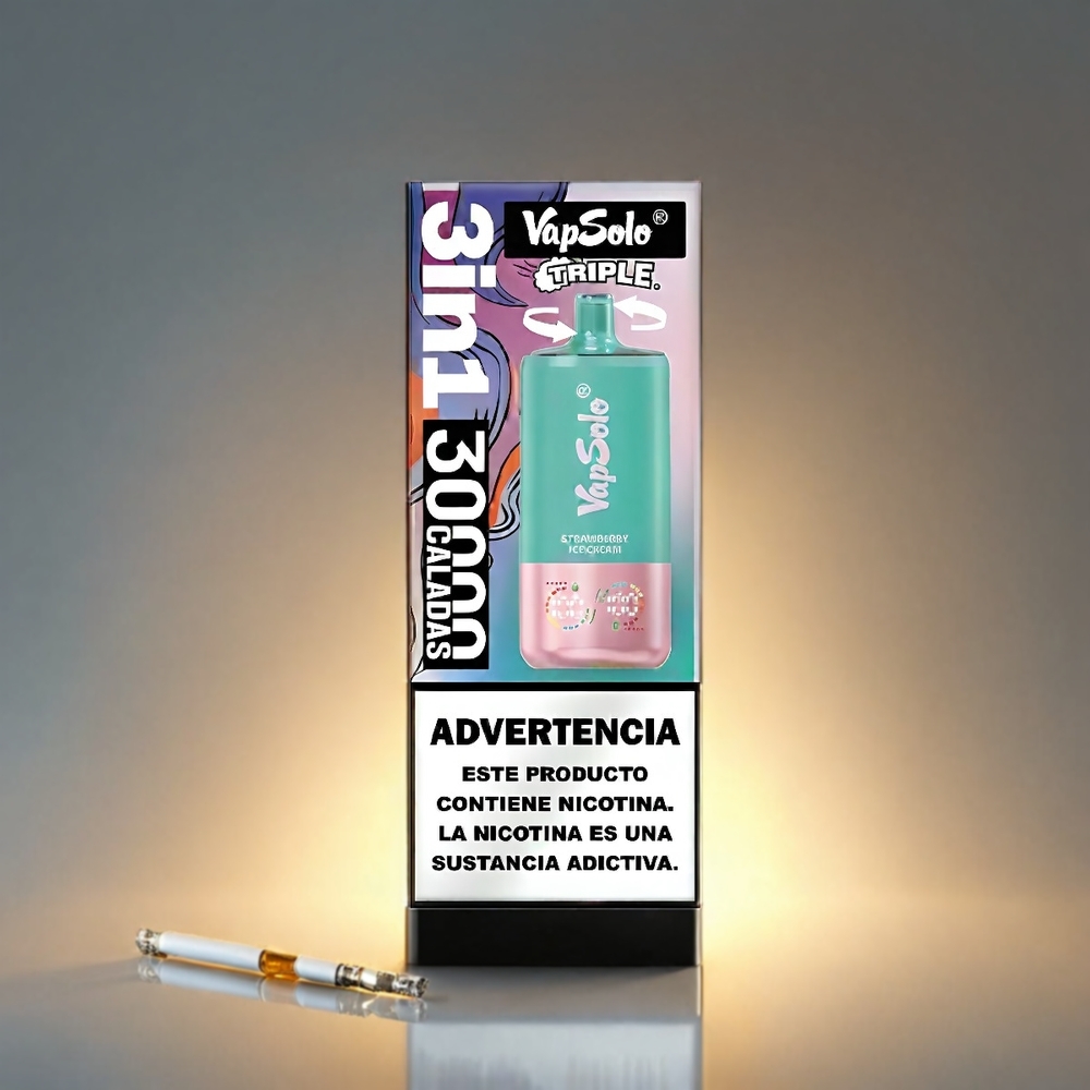 VapSolo Tripe 40ml 3タンク Type-C ストロベリーアイスクリーム ジャパン まとめ買い