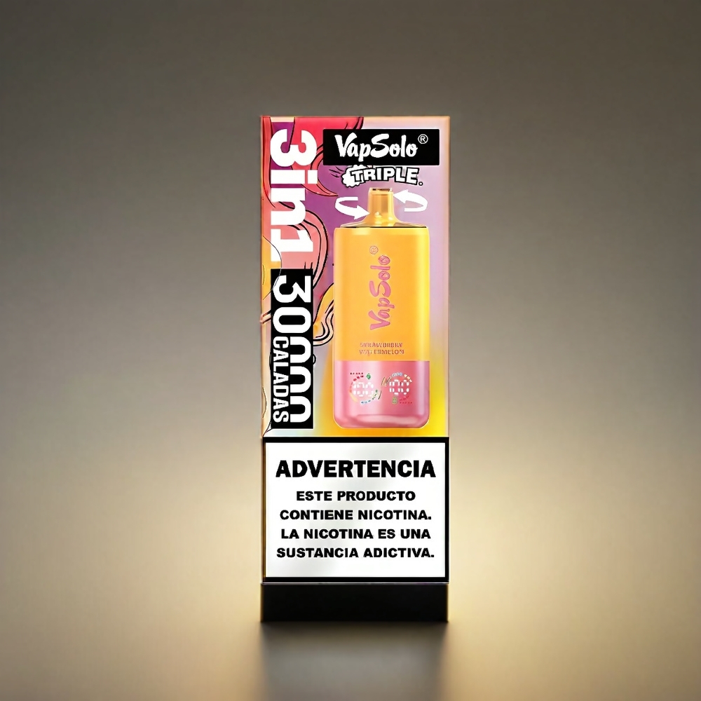 VapSolo Tripe 40ml 3タンク Type-C ストロベリーウォーターメロン＆レモンピーチ ジャパン まとめ買い
