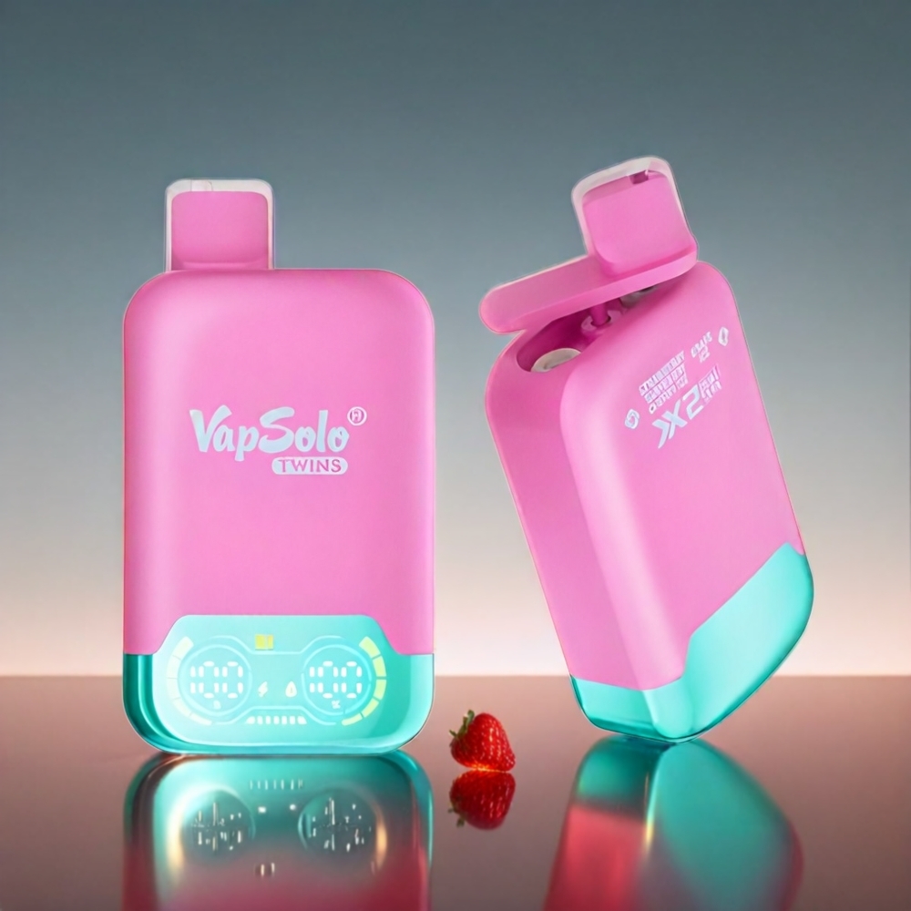 Vapsolo Twins 20000P 40ml 20mg・50mg Type-C ストロベリーレッドチェリーアイス＆グレープアイス ジャパン まとめ買い