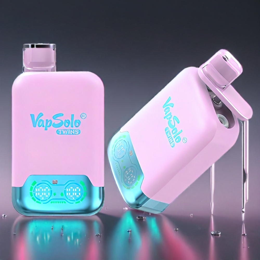 Vapsolo Twins 20000 Puffs 40ml Type-C ブラックアイスドラゴンフルーツストロベリー＆ラズベリーワーターメロン ジャパン まとめ買い