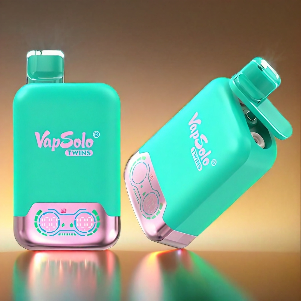 Vapsolo Twins 40ml 20000 Puffs 2タンク Type-C トリプルメロン&ラズベリーワーターメロン ジャパン まとめ買い