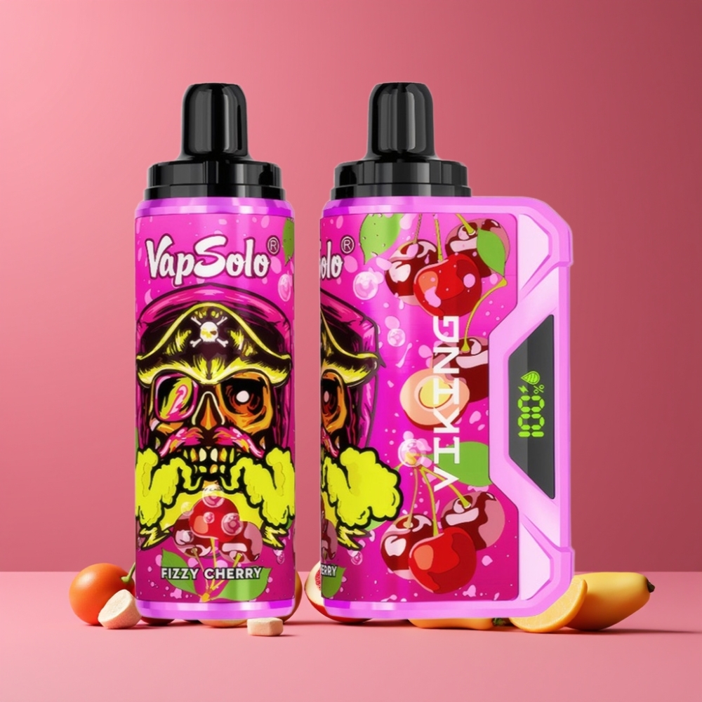 VapSolo VIKING 12000パフ フィジーチェリー 22ml 20mg/50mg Type-C充電 ジャパン まとめ買い