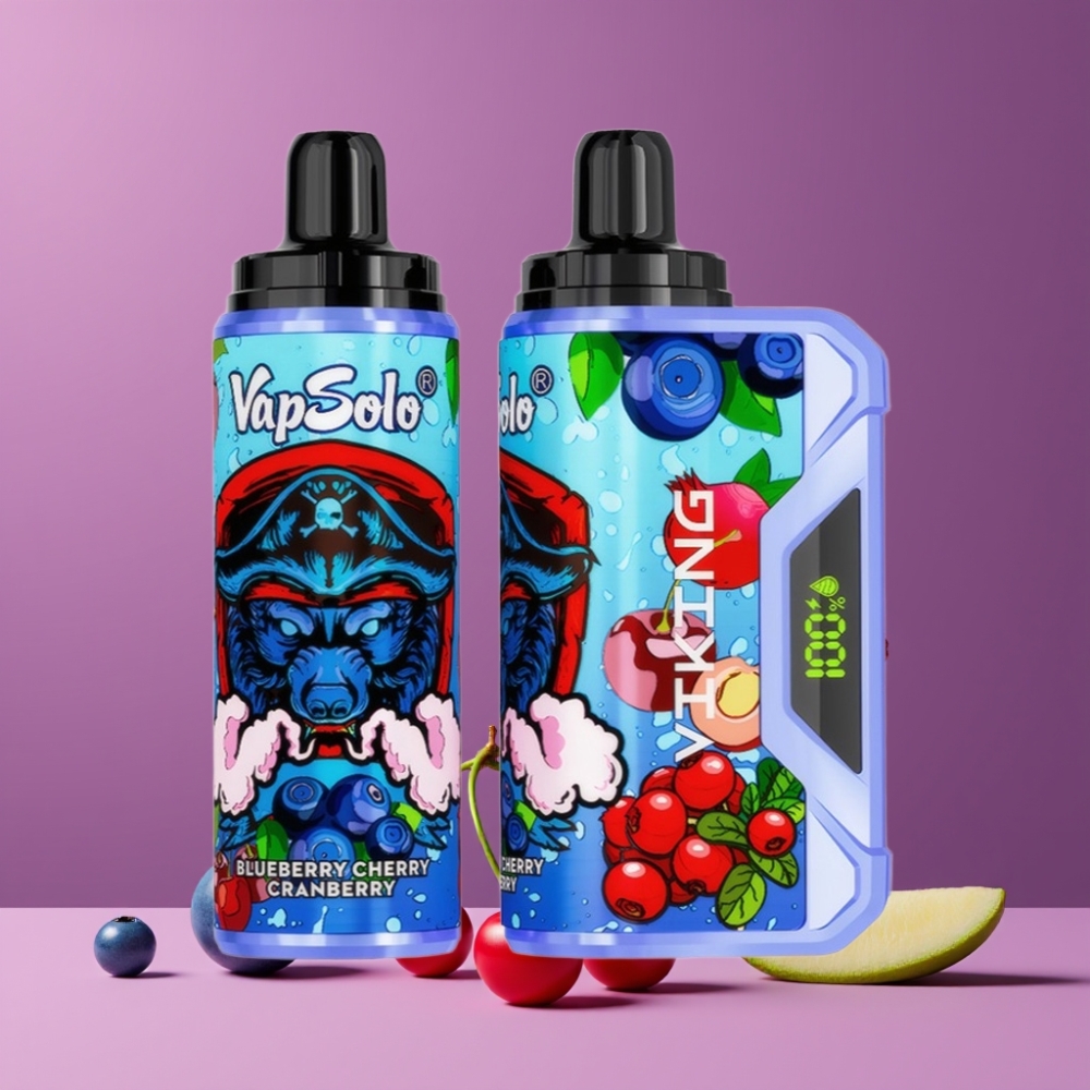 VapSolo VIKING 12000パフ ブルーベリー チェリー クランベリー ジャパン まとめ買い 22ml Type-C LED