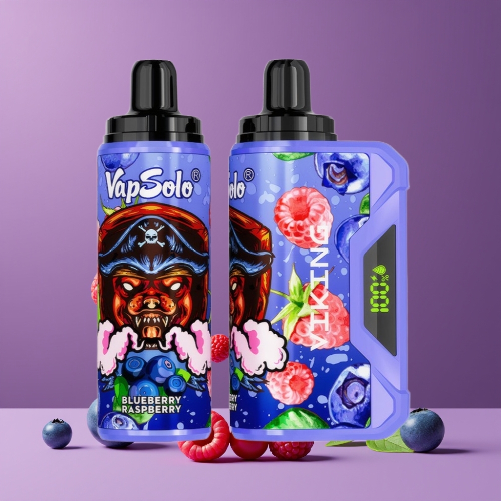 VapSolo VIKING 12000パフ ブルーベリーラズベリー ジャパン まとめ買い 22ml Type-C LED表示